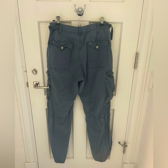 Bershka Straight Leg Cargo Pants in Graphite Blue 10 - Picture 4 of 10